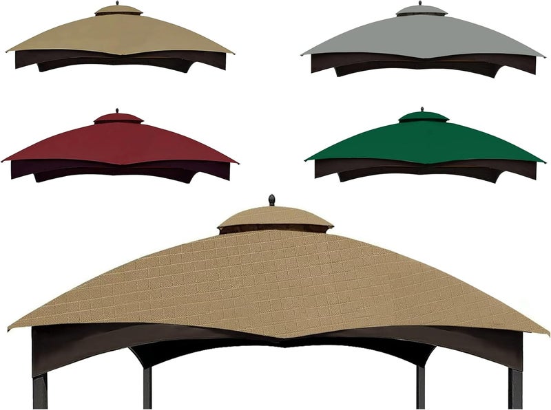 SCOCANOPY Khaki Ripstop Replacement Top for Lowe's Allen Roth 10X12 Gazebo Model #GF-12S004B-1/ GF-12S004BTO - Image 1